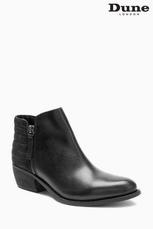 Dune Petrie Black Leather Ankle Boot